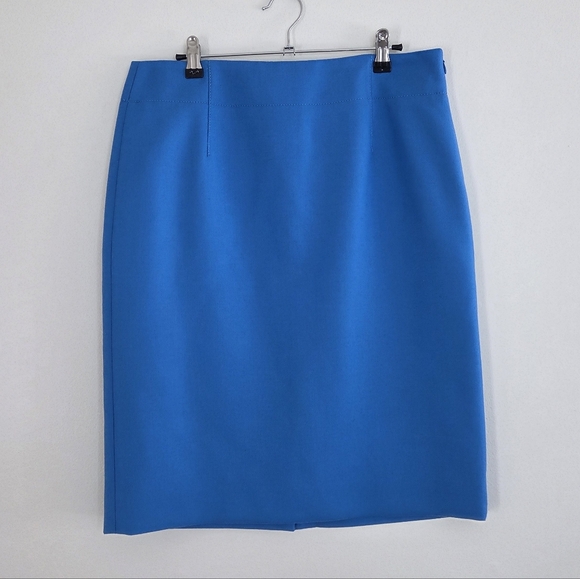 J. Crew Perfect Pencil Style 17444 Cerulean Blue Wool Skirt Size 10